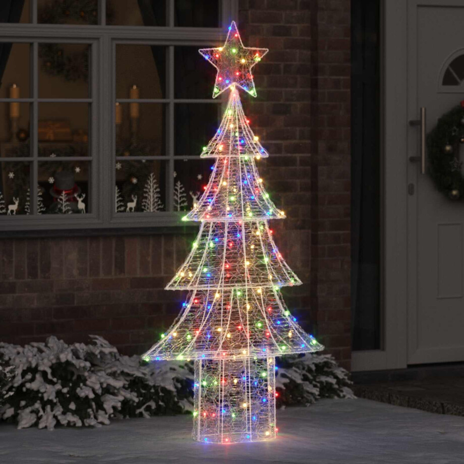 vidaXL Kerstboom met 240 LED Multikleur 180 cm Acryl afbeelding 1