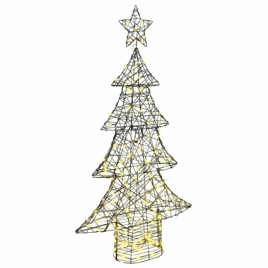 vidaXL Kerstboom met 160 LED Warmwit 150 cm Rattan afbeelding 1