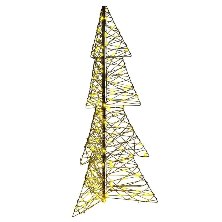 vidaXL Kerstboom met 160 LED Warmwit 150 cm Rattan afbeelding 1