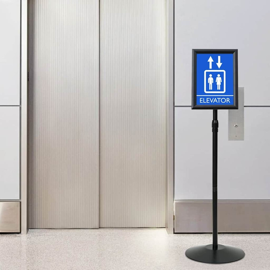 vidaXL Pedestal Posterstand Zilver a4 PVC en staal afbeelding 1