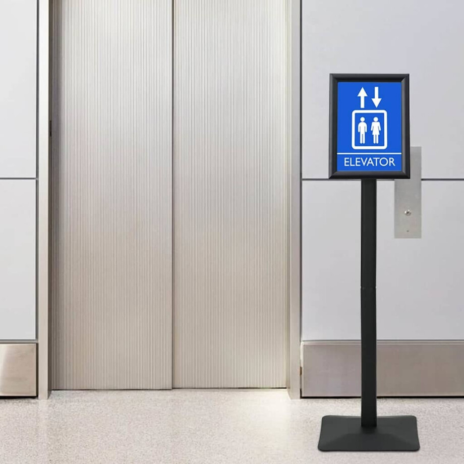 vidaXL Pedestal Posterstand Zilver a4 Gietijzer afbeelding 1