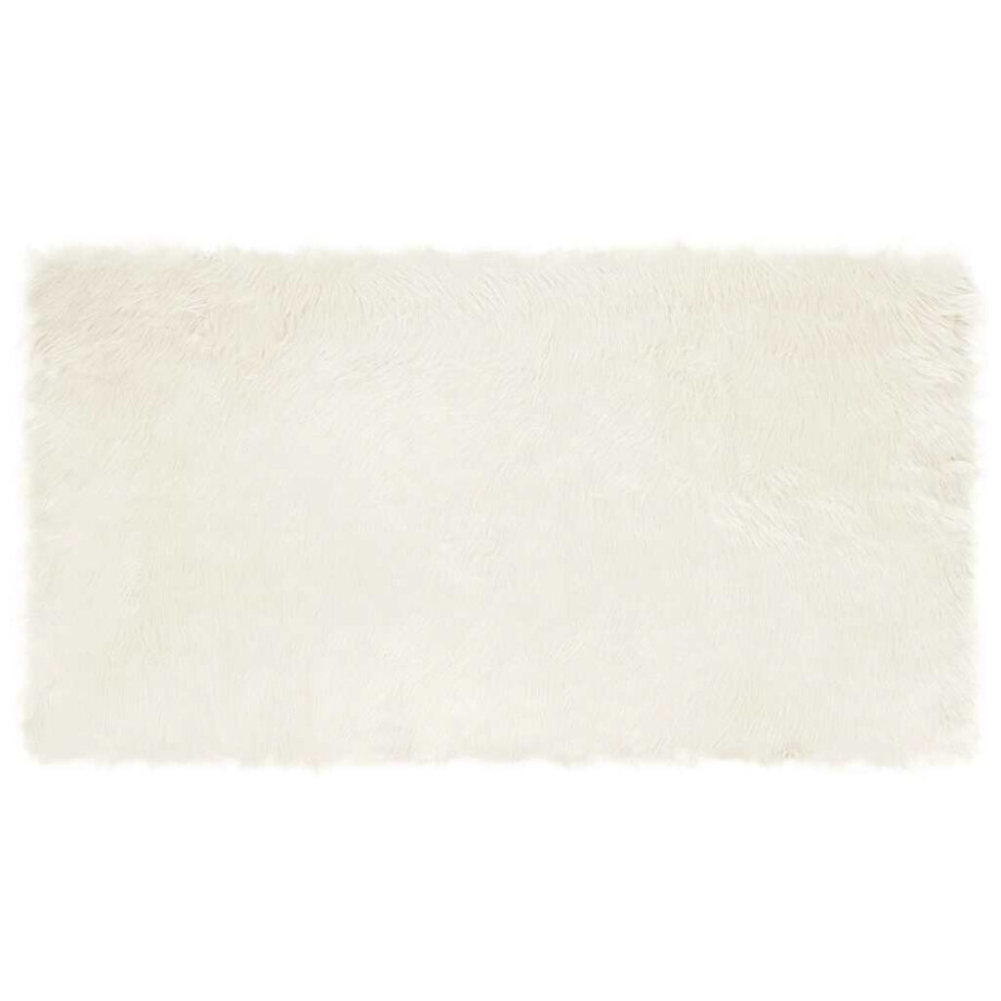 vidaXL Tapijt van imitatie TAFALLA Wit 60 x 110 cm Polyester afbeelding 1