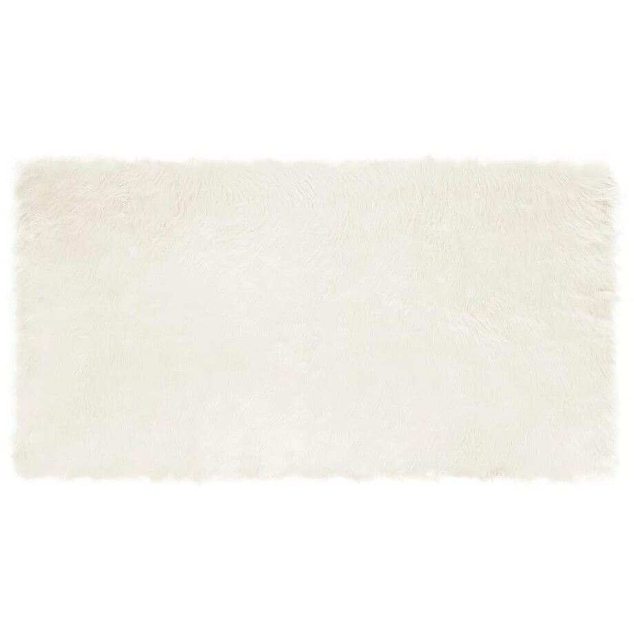 vidaXL Tapijt van imitatie TAFALLA Wit 80 x 150 cm Polyester afbeelding 1