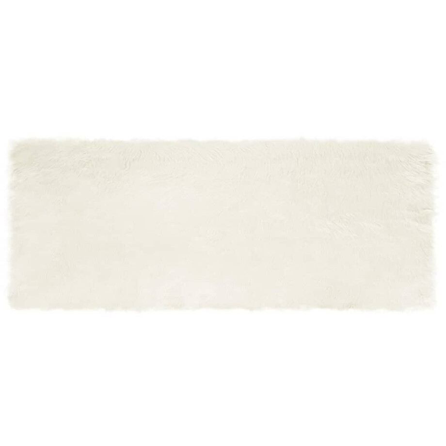 vidaXL Tapijt van imitatie TAFALLA Wit 80 x 200 cm Polyester afbeelding 1