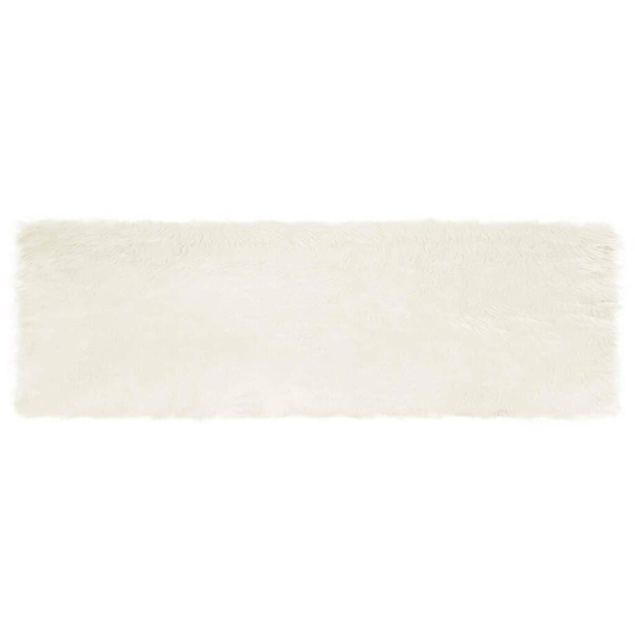 vidaXL Tapijt van imitatie TAFALLA Wit 80 x 250 cm Polyester afbeelding 1