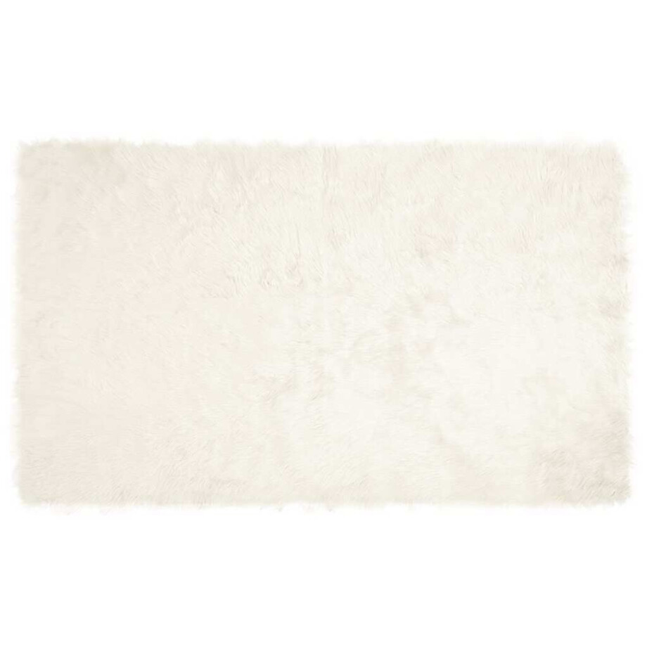 vidaXL Tapijt van imitatie TAFALLA Wit 100 x 200 cm Polyester afbeelding 1