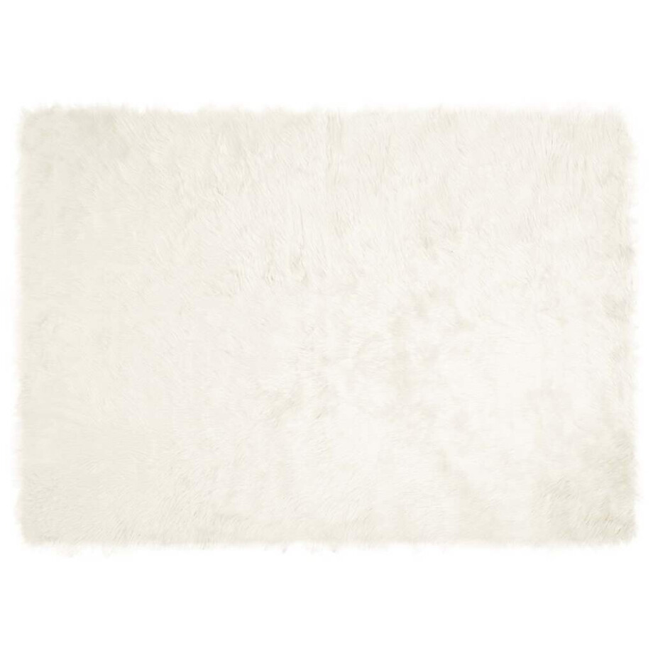 vidaXL Tapijt van imitatie TAFALLA Wit 120 x 170 cm Polyester afbeelding 1