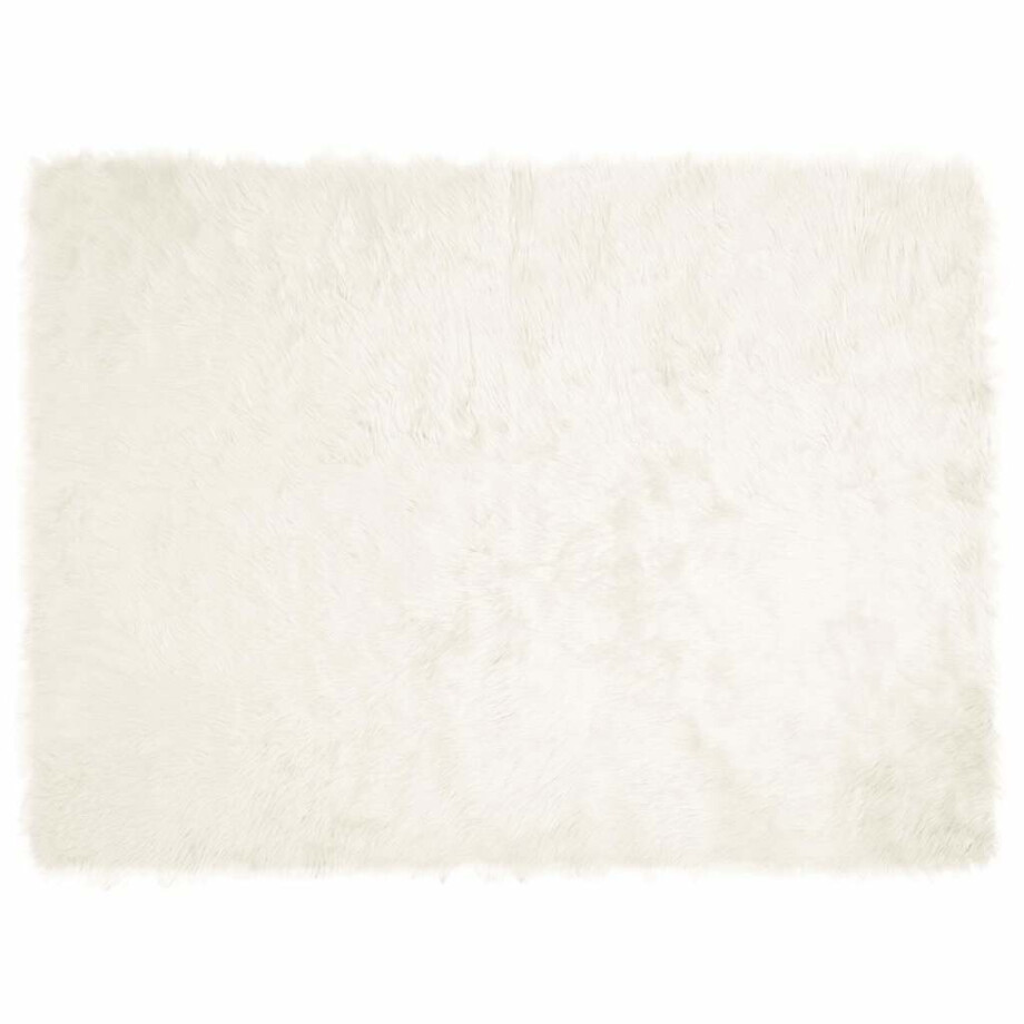 vidaXL Tapijt van imitatie TAFALLA Wit 160 x 230 cm Polyester afbeelding 1