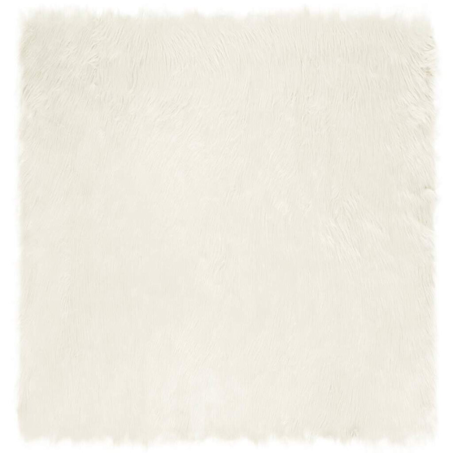 vidaXL Tapijt van imitatie TAFALLA Wit 120 x 120 cm Polyester afbeelding 1