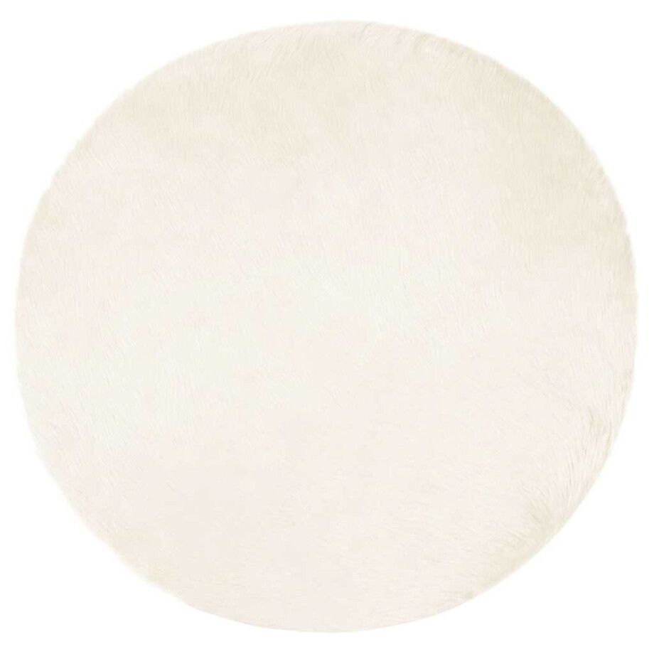 vidaXL Tapijt van imitatie TAFALLA Wit Ø 160 cm Polyester afbeelding 1