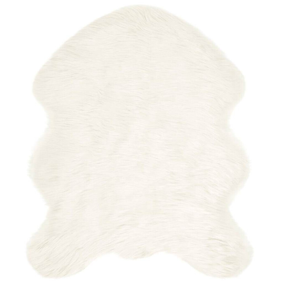 vidaXL Tapijt van imitatie TAFALLA Wit 50 x 80 cm Polyester afbeelding 1
