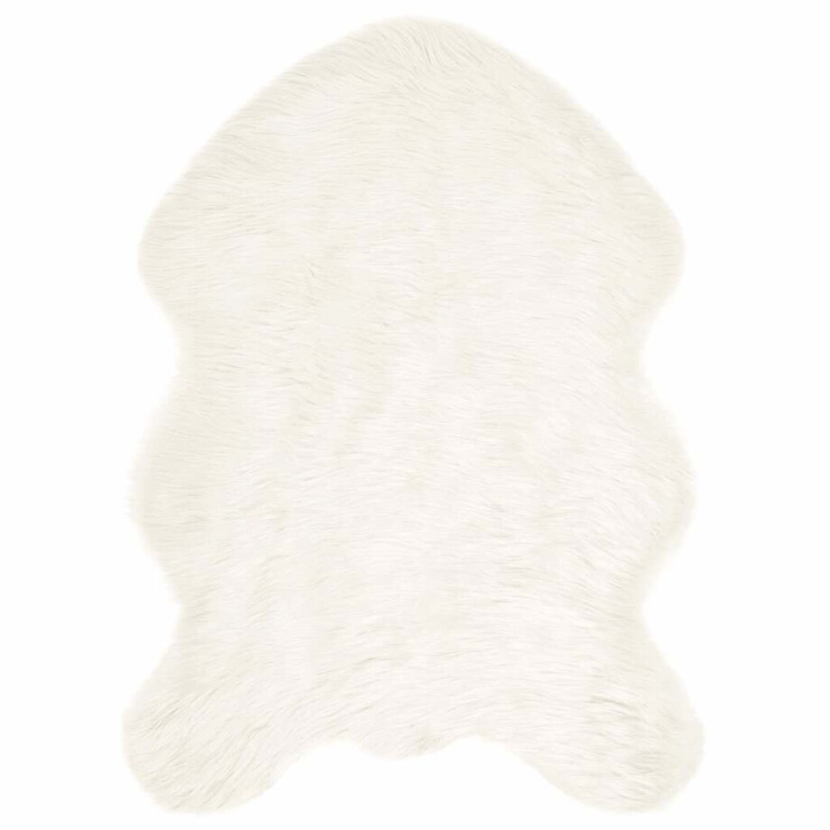 vidaXL Tapijt van imitatie TAFALLA Wit 60 x 90 cm Polyester afbeelding 1