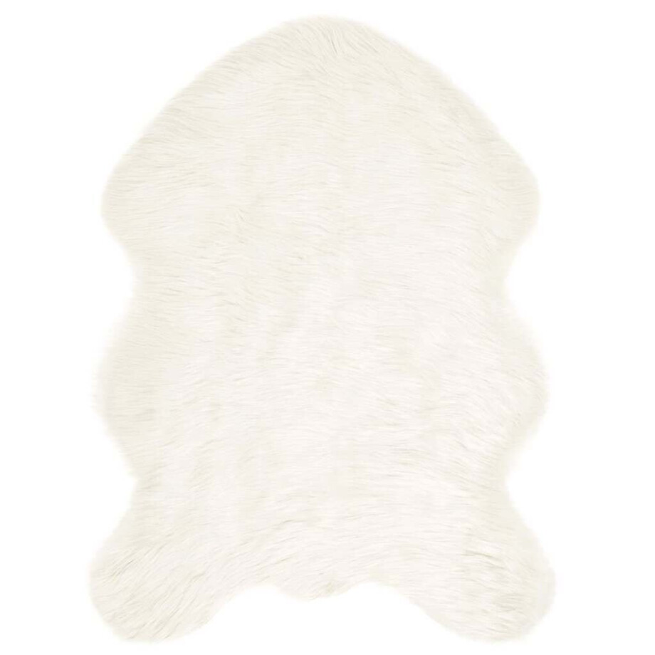 vidaXL Tapijt van imitatie TAFALLA Wit 80 x 120 cm Polyester afbeelding 1