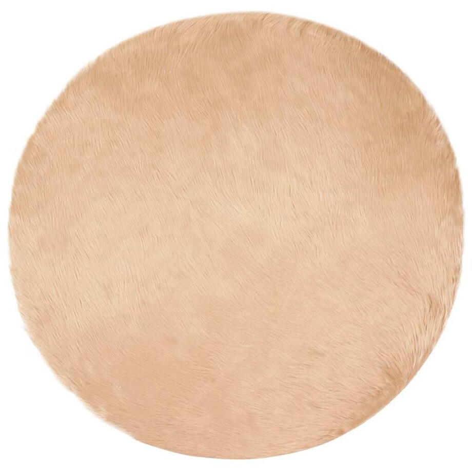 vidaXL Tapijt van imitatie TAFALLA Beige Ø 160 cm Polyester afbeelding 1