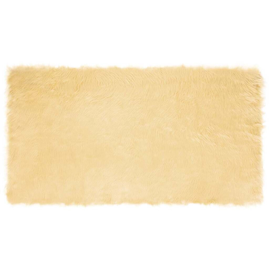 vidaXL Tapijt van imitatie TAFALLA Crèmekleurig 60 x 110 cm Polyester afbeelding 1