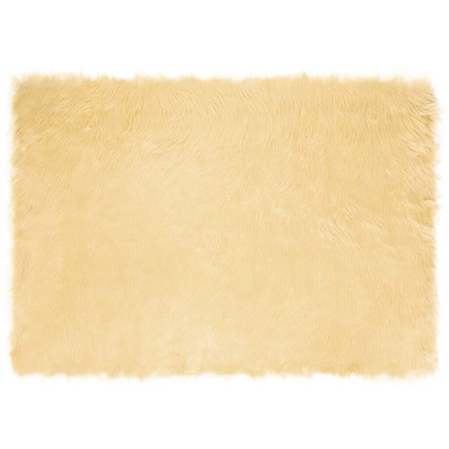 vidaXL Tapijt van imitatie TAFALLA Crèmekleurig 120 x 170 cm Polyester afbeelding 1