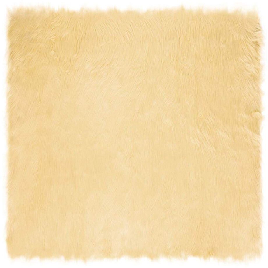 vidaXL Nepleer Schapenvacht Tapijt Crème 200 x 200 cm Polyester afbeelding 1