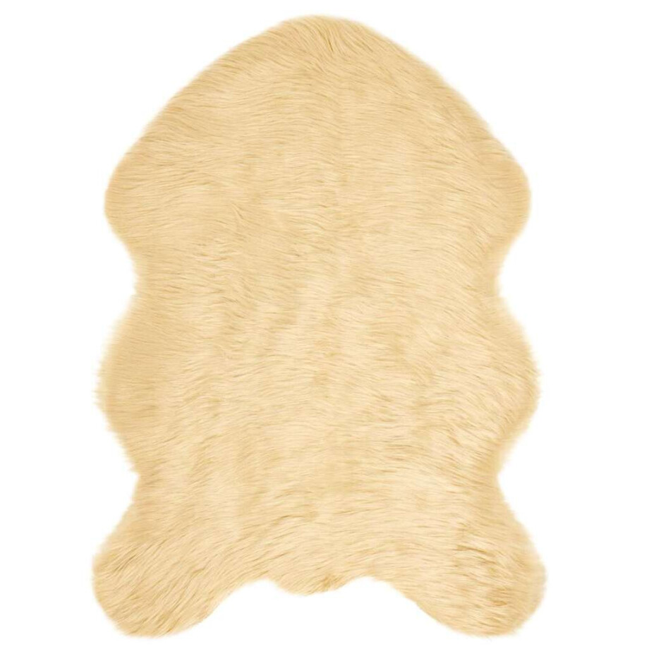 vidaXL Tapijt van imitatie TAFALLA Crèmekleurig 60 x 90 cm Polyester afbeelding 1