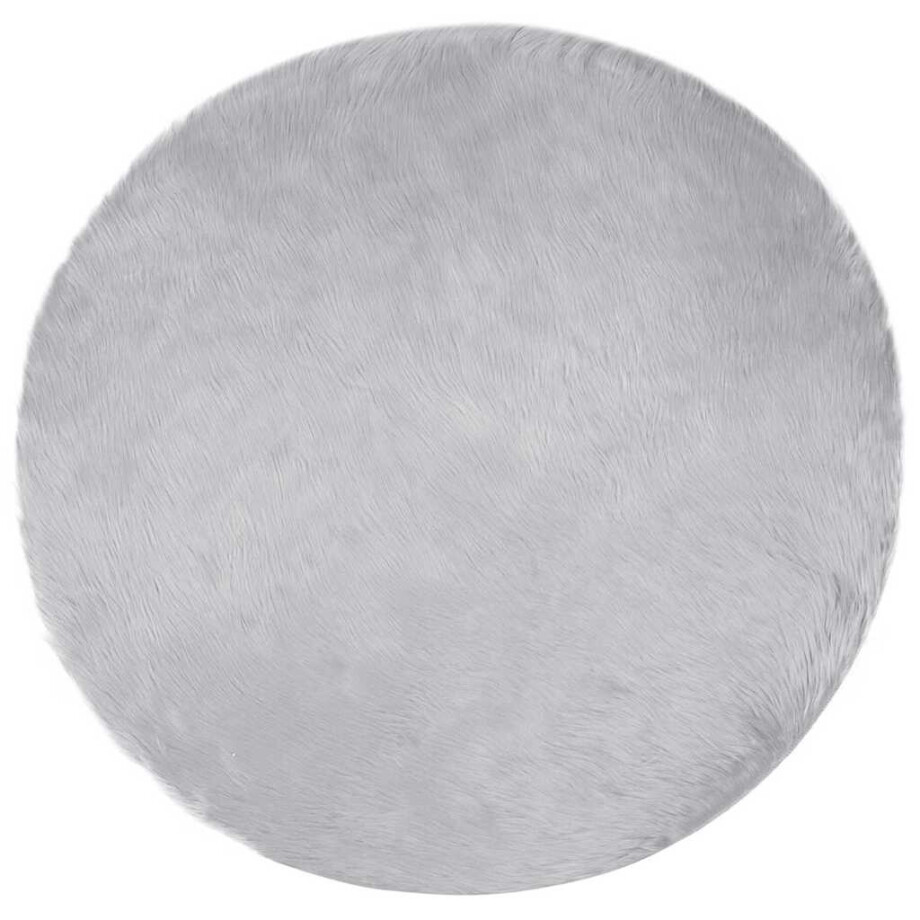 vidaXL Tapijt van imitatie TAFALLA Grijs Ø 120 cm Polyester afbeelding 1