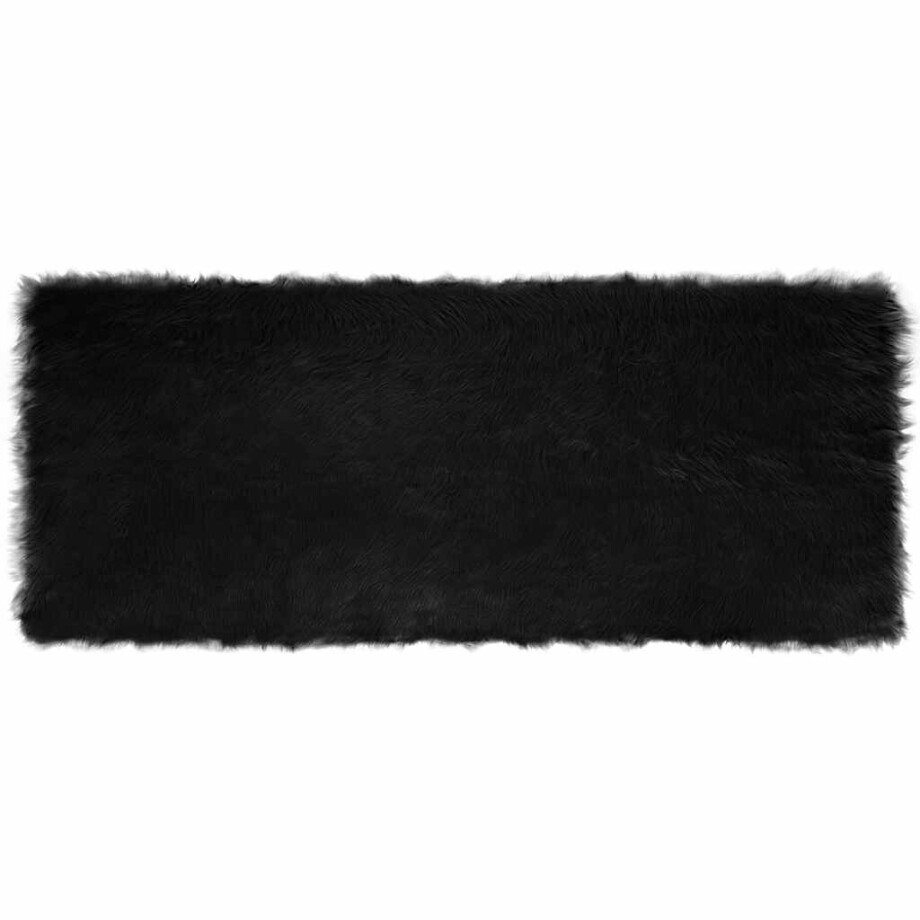 vidaXL Tapijt van imitatie TAFALLA Zwart 80 x 200 cm Polyester afbeelding 1