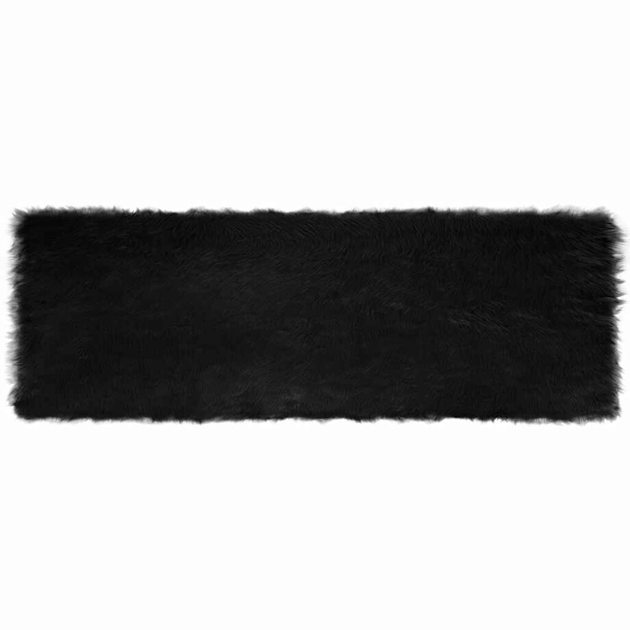 vidaXL Tapijt van imitatie TAFALLA Zwart 80 x 250 cm Polyester afbeelding 1