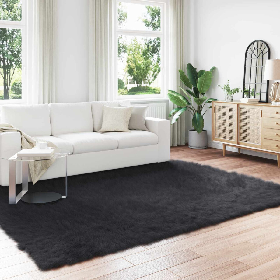 vidaXL Tapijt van imitatie TAFALLA Zwart 200 x 280 cm Polyester afbeelding 1