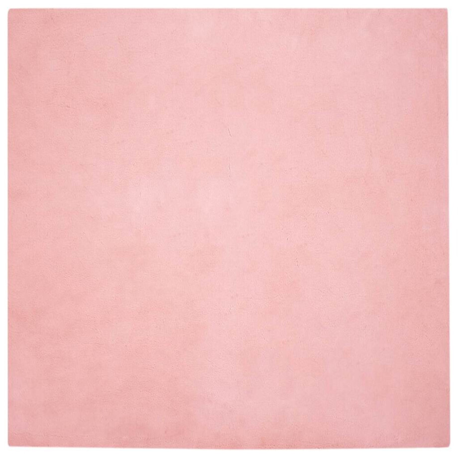 vidaXL Nep Konijnenbont Tapijt Roze 200 x 200 cm Polyester vidaXL Nep Konijnenbont Tapijt Roze 200 x 200 cm Polyester afbeelding 1