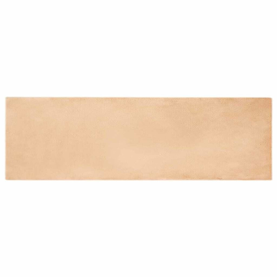 vidaXL Nep Konijnenbont Tapijt Taupe 80 x 250 cm Polyester afbeelding 1