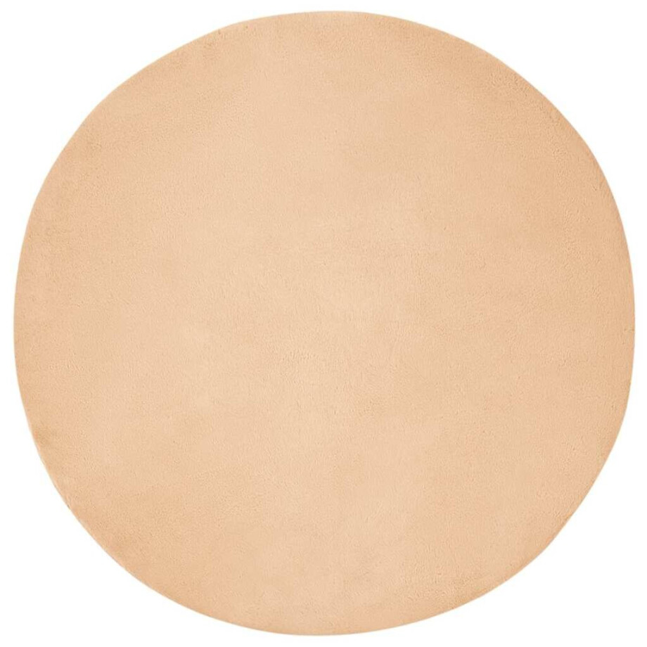 vidaXL Nep Konijnenbont Tapijt Taupe Ø 120 cm Polyester afbeelding 1