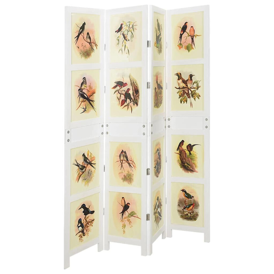 vidaXL Romdivider Paneel Wit 141,5 x 165 cm MDF afbeelding 1