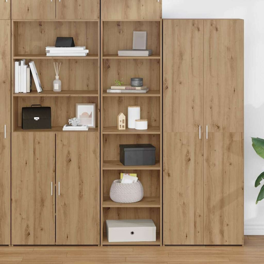 vidaXL Kast Artisan Eiken 50 x 41 x 185 cm Bewerkt hout afbeelding 1