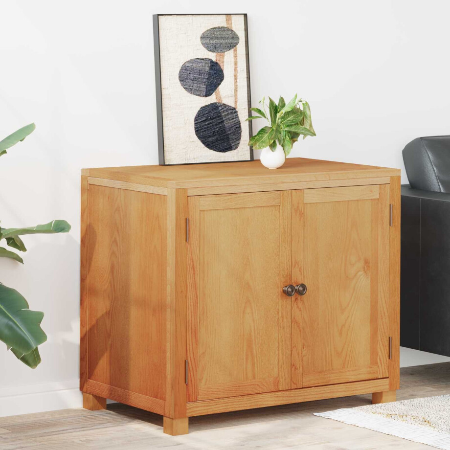 vidaXL Kast met opslag met de deur Bruin 78 x 50 x 70 cm Bewerkt hout afbeelding 1