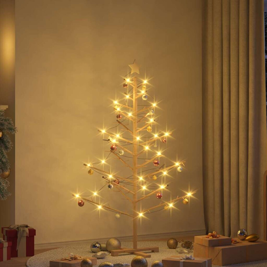 vidaXL Houten kerstboom Naturel 150 cm Massief grenenhout afbeelding 1