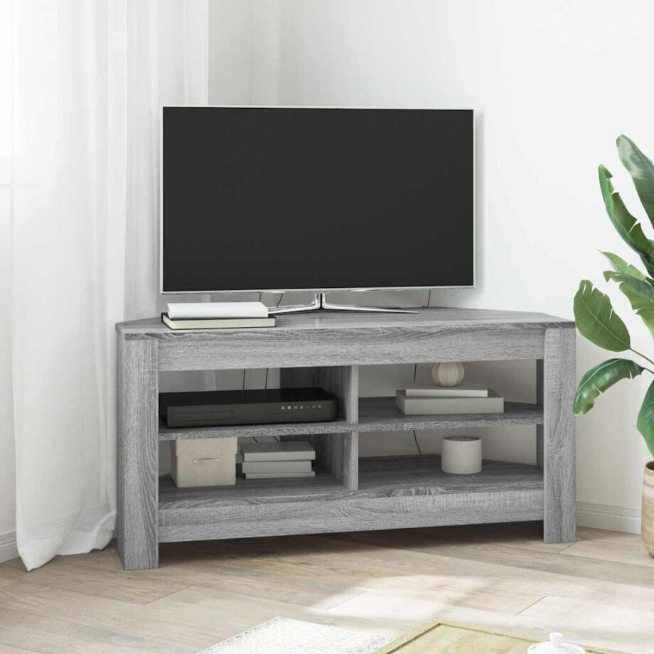 vidaXL HoekTVKast Grijs Sonoma 102 x 40,5 x 45 cm Bewerkt hout afbeelding 1