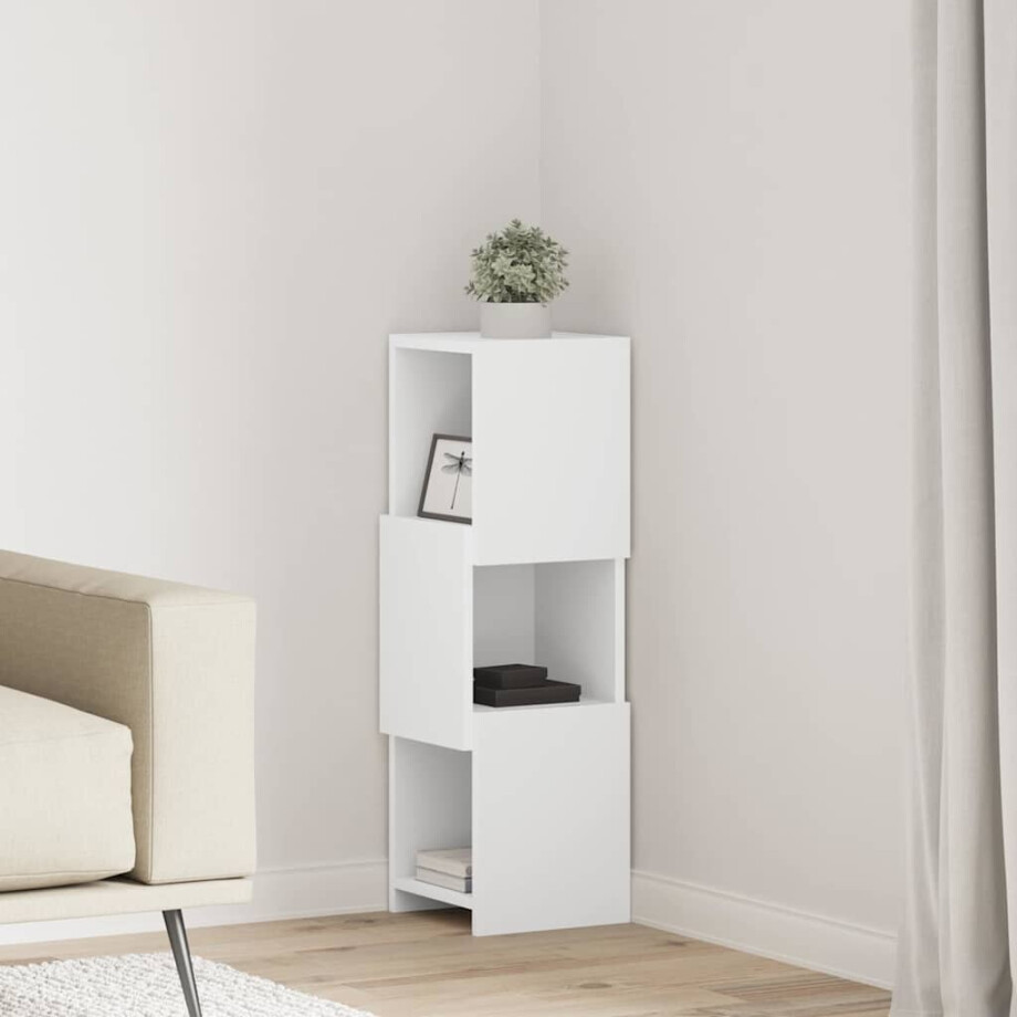 vidaXL Hoekkast 25,5x25x80cm Bewerkt hout vidaXL Hoekkast 25,5x25x80cm Bewerkt hout afbeelding 1