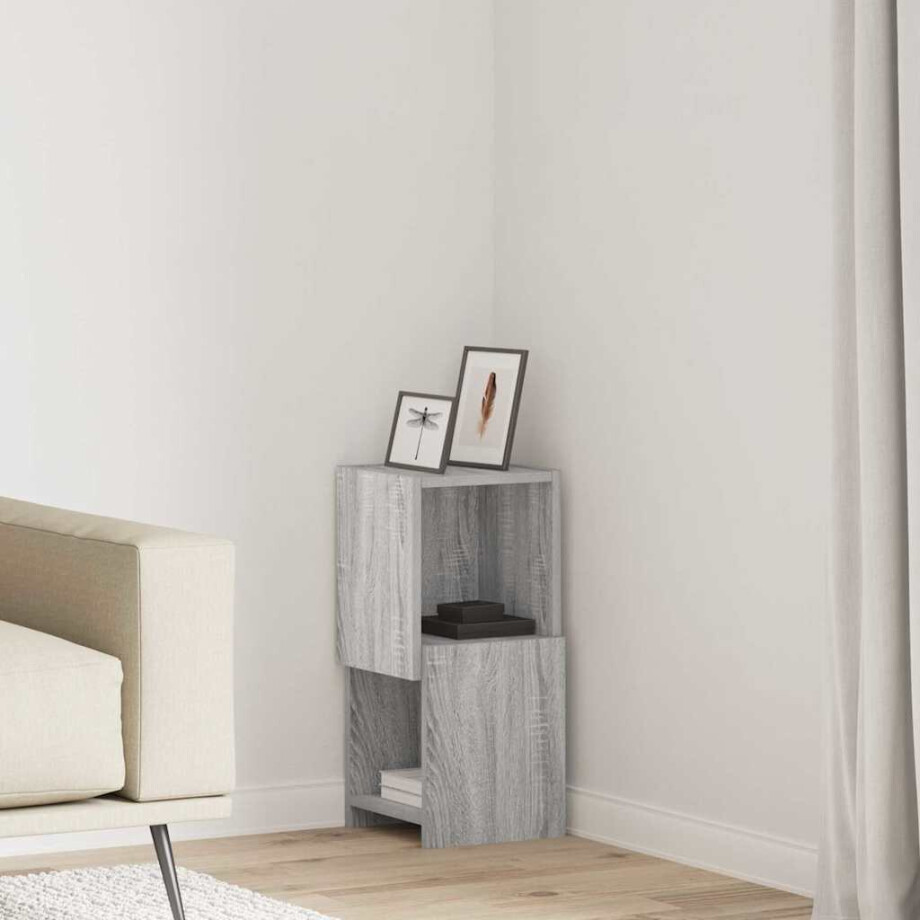 vidaXL Hoekkast Grijs Sonoma 25,5x25x55cm Bewerkt hout vidaXL Hoekkast Grijs Sonoma 25,5x25x55cm Bewerkt hout afbeelding 1