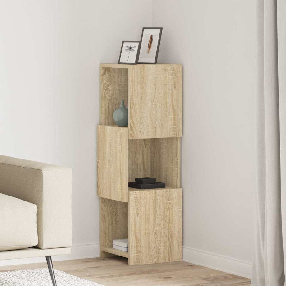 vidaXL Hoekkast Sonoma Eiken 30,5x30x95cm Bewerkt hout afbeelding 1
