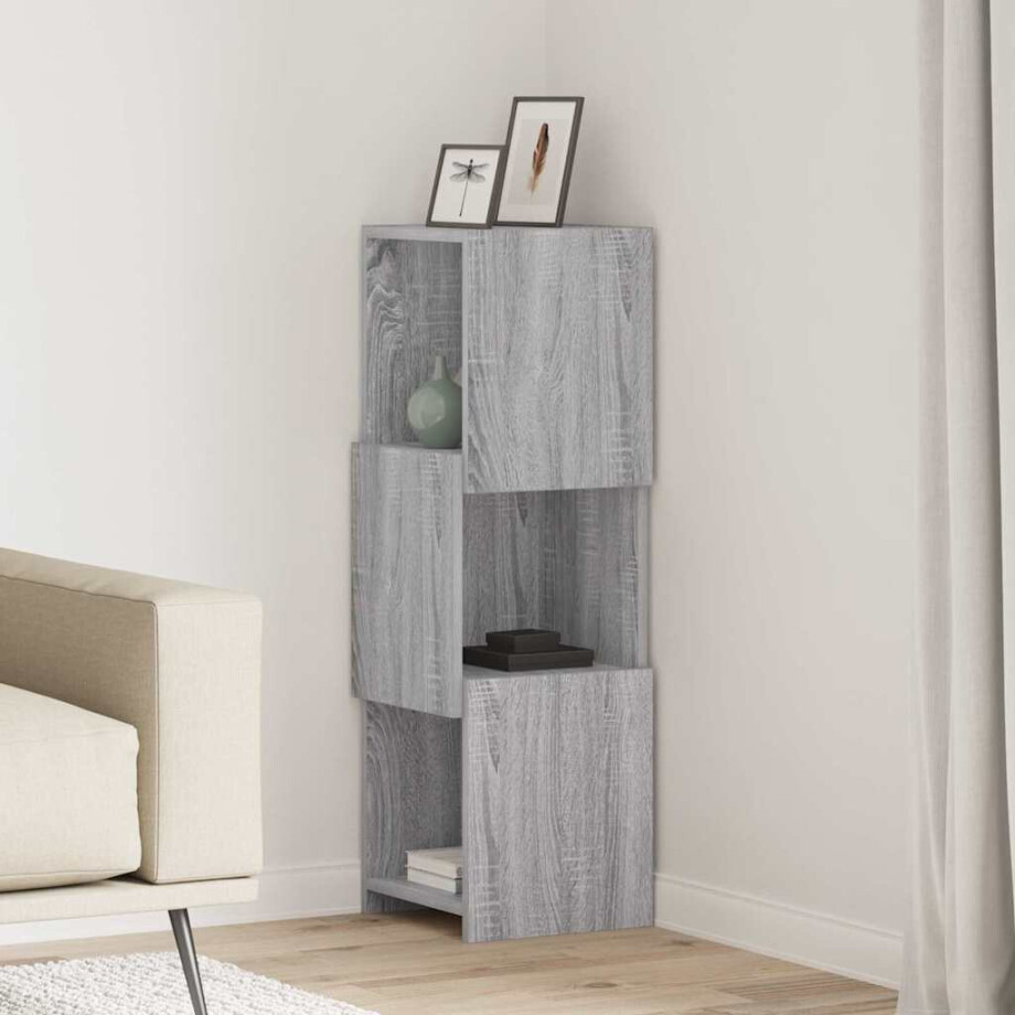 vidaXL Hoekkast Grijs Sonoma 30,5x30x95cm Bewerkt hout afbeelding 1