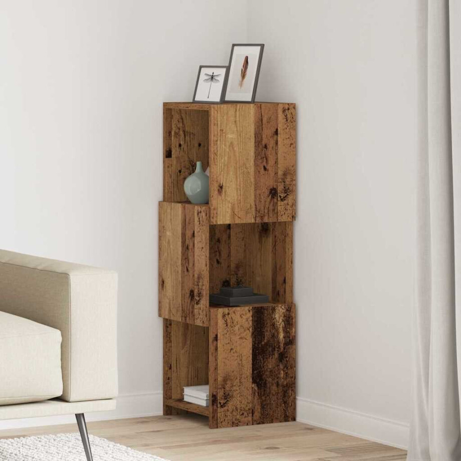 vidaXL Hoekkast Oudhout 30,5x30x95cm Bewerkt hout vidaXL Hoekkast Oudhout 30,5x30x95cm Bewerkt hout afbeelding 1