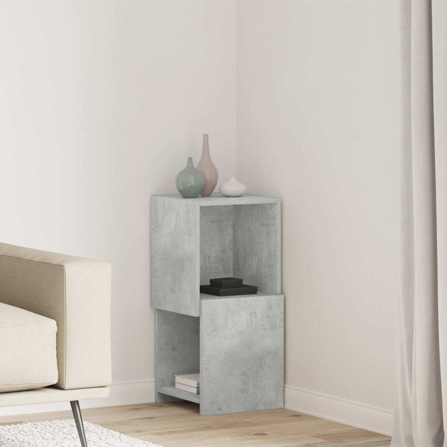 vidaXL Hoekkast Beton Grijs 30,5x30x65cm Bewerkt hout vidaXL Hoekkast Beton Grijs 30,5x30x65cm Bewerkt hout afbeelding 1