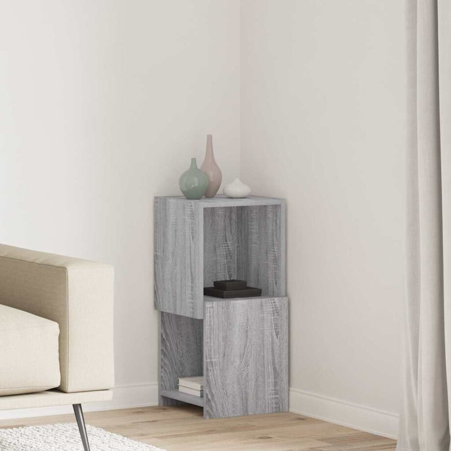 vidaXL Hoekkast Grijs Sonoma 30,5x30x65cm Bewerkt hout afbeelding 1