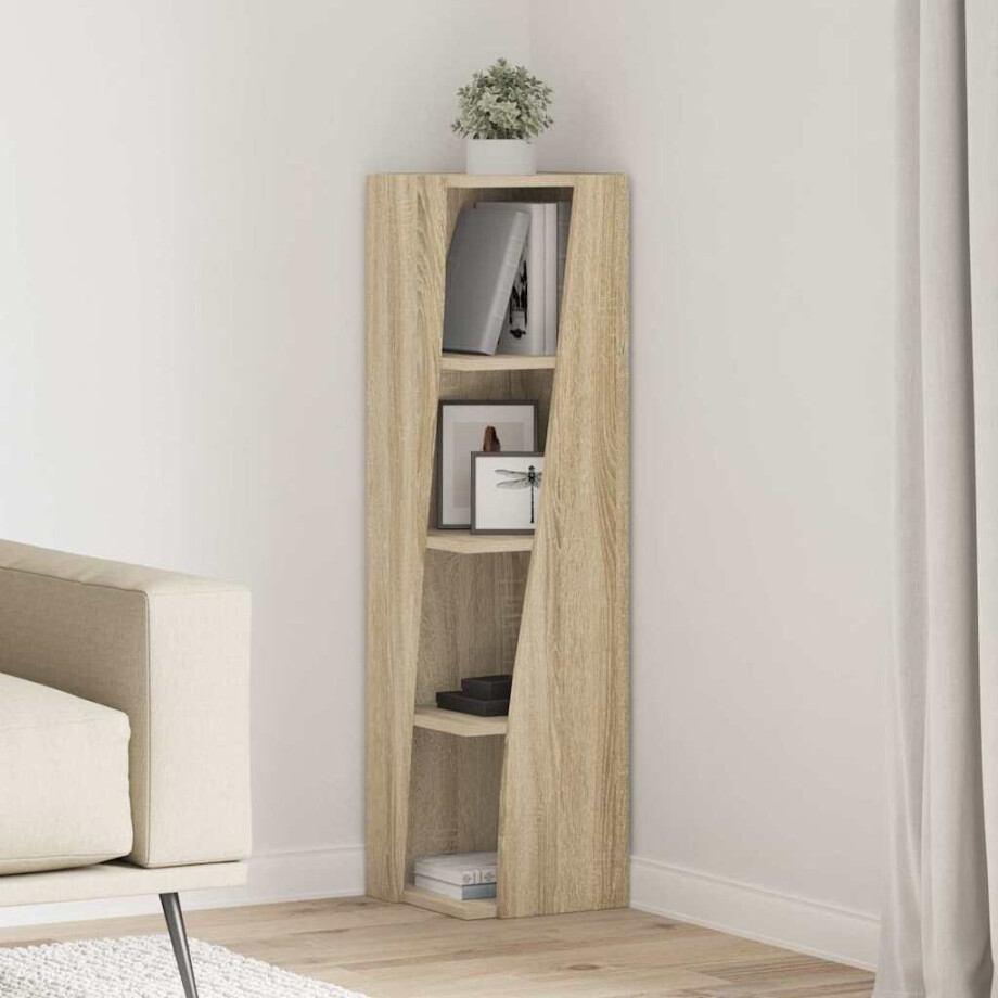 vidaXL Hoekkast Sonoma Eiken 27,5x27x102cm Bewerkt hout afbeelding 1