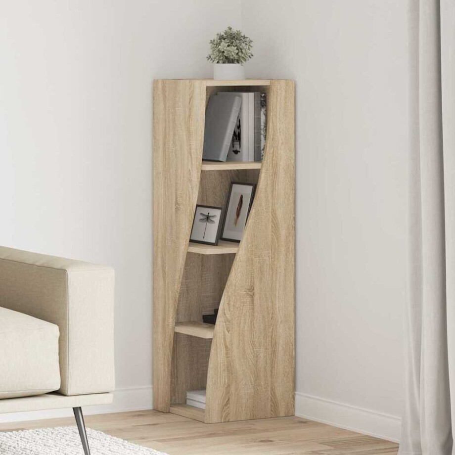vidaXL Hoekkast Sonoma Eiken 32x32x102cm Bewerkt hout afbeelding 1