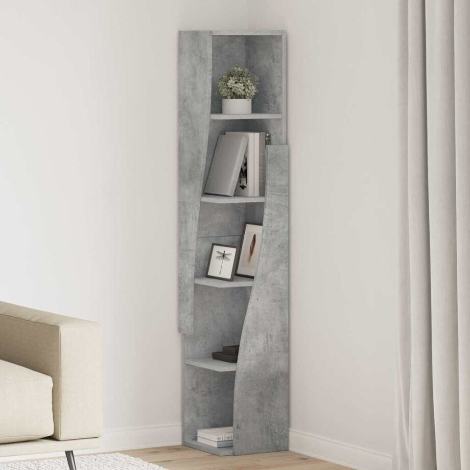 vidaXL Hoekkast Beton Grijs 27,5x27x140cm Bewerkt hout vidaXL Hoekkast Beton Grijs 27,5x27x140cm Bewerkt hout afbeelding 1