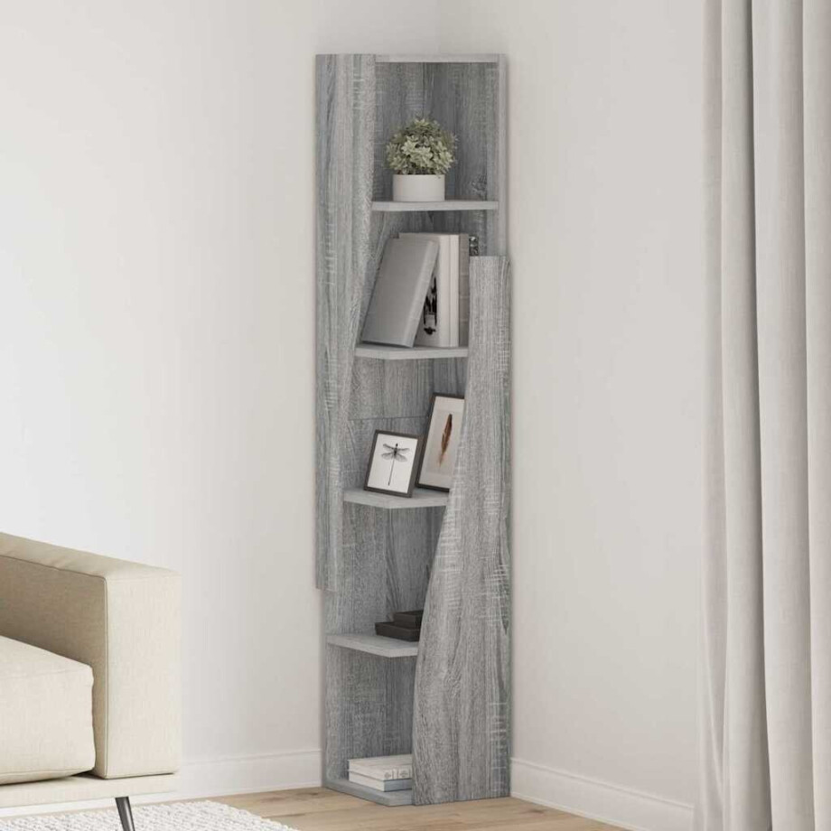vidaXL Hoekkast Grijs Sonoma 27,5x27x140cm Bewerkt hout afbeelding 1