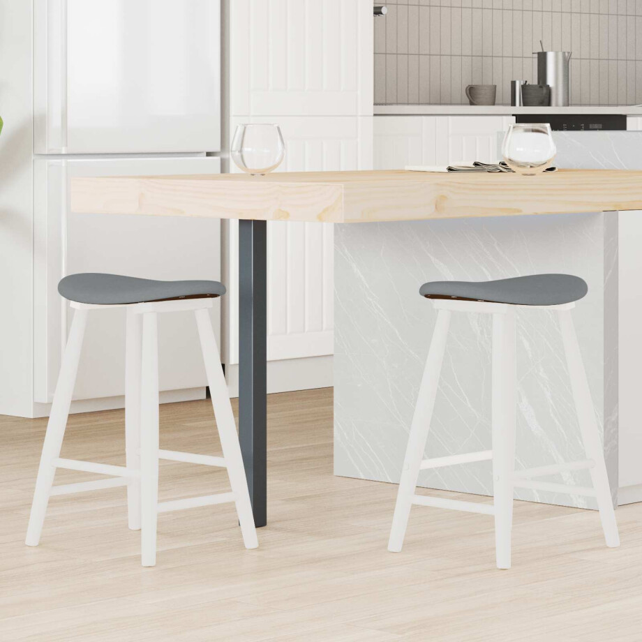 vidaXL Eettafelstoelen 2 pcs Wit 46 x 37 x 63 cm Massief Rubberhout afbeelding 1