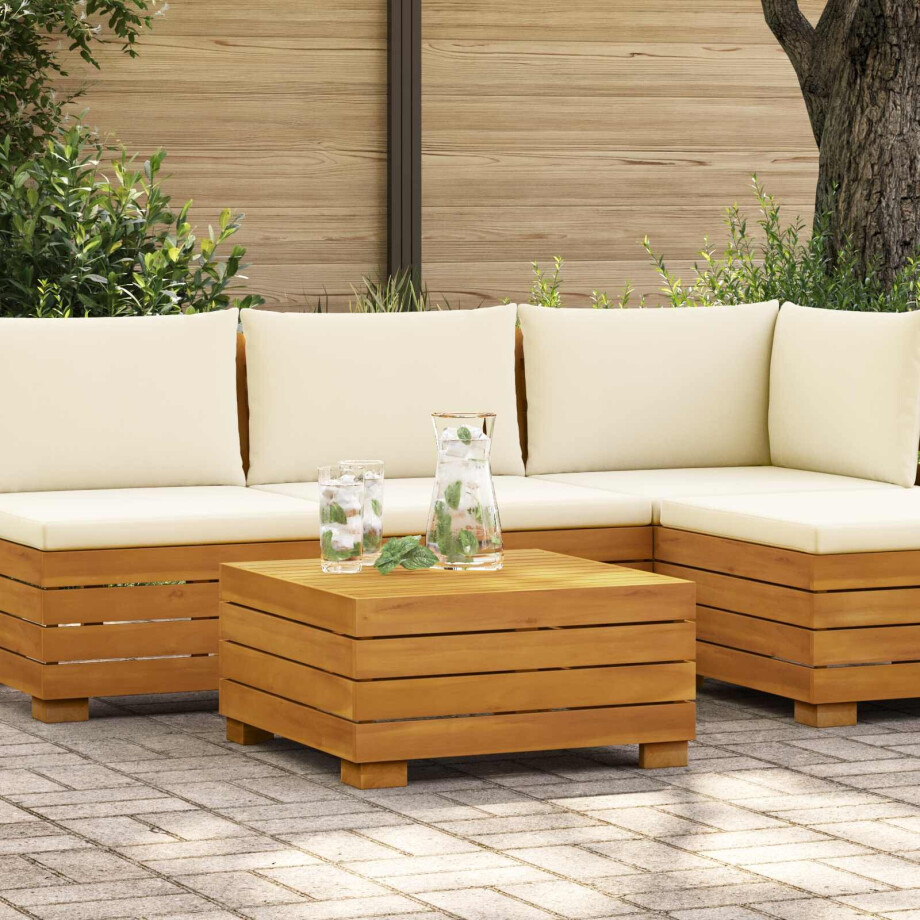 vidaXL Tuin Bijzettafel Massief Acaciahout Bruin 60 x 60 x 30 cm afbeelding 1