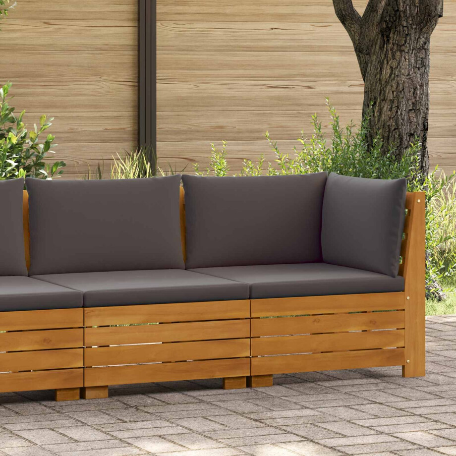 vidaXL Tuin loungeset met kussen 2 Stuk Bruin Massief Acaciahout afbeelding 1
