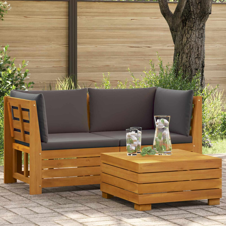 vidaXL 2-delige Tuin loungeset Massief Acaciahout Bruin afbeelding 1