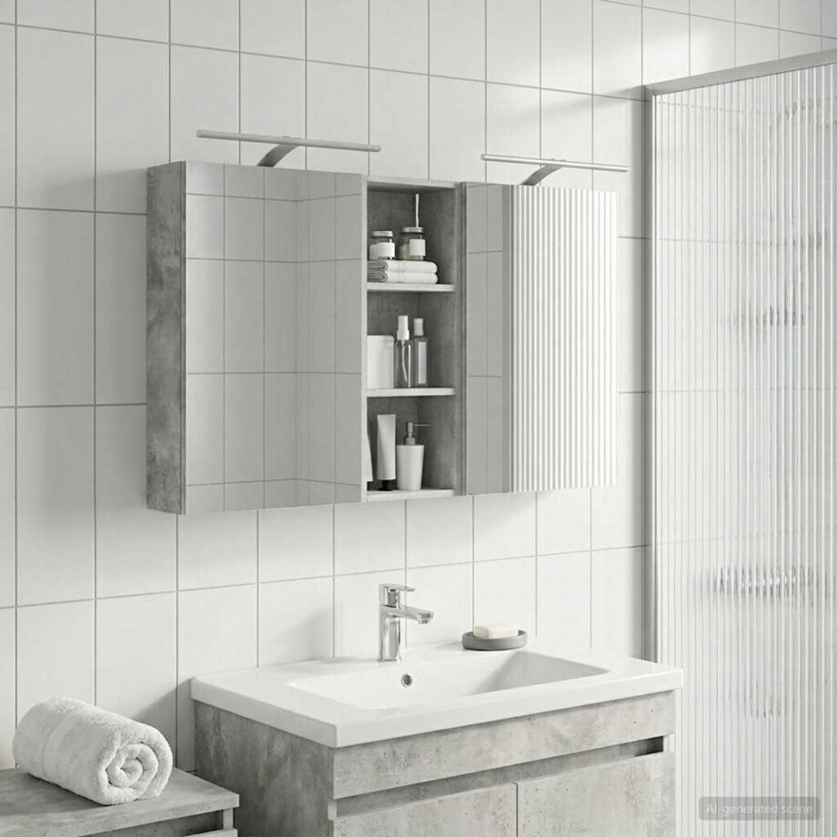 vidaXL Badkamerkastenset 3 pcs 130 x 14,5 x 70 cm Bewerkt hout afbeelding 1